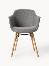 Chaise rembourrée avec assise étroite Fiji, Tissu gris foncé, larg. 59 x prof. 55 cm