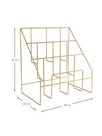 Stojak na czasopisma Freddy, Metal lakierowany, Odcienie złotego, S 38 x W 41 cm