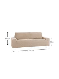 Housse de canapé Roc, 55 % polyester, 35 % coton, 10 % élastomère, Beige, larg. 200 x haut. 120 cm