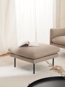 Sofa-Hocker Moby, Bezug: Polyester Der hochwertige, Gestell: Massives Kiefernholz, Bir, Füße: Metall, pulverbeschichtet, Webstoff Beige, B 78 x T 78 cm