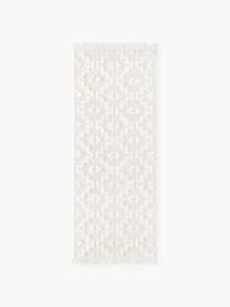 Tapis de couloir tissé main Idris, 100 % coton, Blanc crème, larg. 80 x long. 200 cm