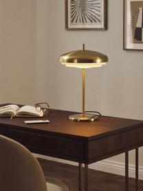 Lampada da tavolo Enzo, Paralume: vetro, Struttura: metallo, Bianco, dorato, Ø 31 x Alt. 47 cm