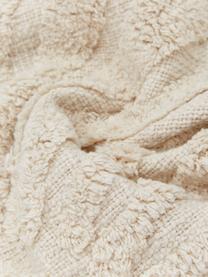 Baumwoll-Kissenhülle Ilari mit Hoch-Tief-Struktur, 100% Baumwolle, Cremefarben, B 45 x L 45 cm