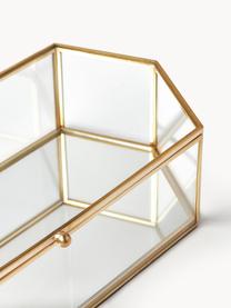 Úložný skleněný box Timea, Zlatá, Š 23 cm, H 10 cm