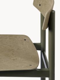 Houten stoel Conscious, Frame: eikenhout Dit product is , Olijfgroen, eikenhout olijfgroen gelakt, B 47 x D 47 cm
