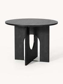 Okrúhly jedálenský stôl Apollo, Dubové drevo, čierna lakovaná, Ø 100 cm