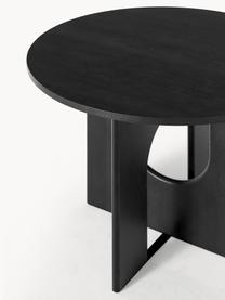 Ronde eettafel Apollo, in verschillende formaten, Tafelblad: gelakt eikenhoutfineer, Poten: eikenhout, gelakt, metaal, Zwart gelakt eikenhout, Ø 100 cm