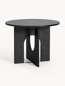 Mesa de comedor redonda Apollo, tamaños diferentes, Tablero: chapa de roble lacada, Patas: madera de roble lacada, m, Madera de roble lacada en negro, Ø 100 cm