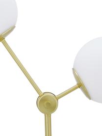 Vloerlamp Aurelia van opaalglas, Lampvoet: vermessingd metaal, Wit, goudkleurig, Ø 25 x H 155 cm