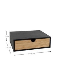Nástěnný noční stolek se zásuvkou Farsta, Dřevovláknitá deska střední hustoty (MDF) s dubovou dýhou, Dubové dřevo, černá, Š 40 cm, V 15 cm