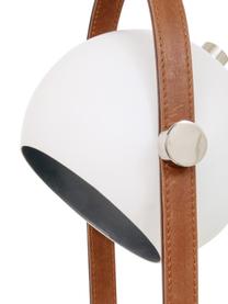 Stolní lampa s koženou dekorací Bow, Hnědá, bílá, Š 15 cm, V 38 cm