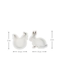 Decoratieve schalenset Happy Easter, 2-delig, Kunststof, Wit, Set met verschillende formaten