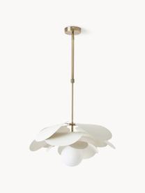 Design hanglamp Peony, Lampenkap: gecoat metaal, Diffuser: glas, Gebroken wit, goudkleurig, Ø 45 x H 31 cm