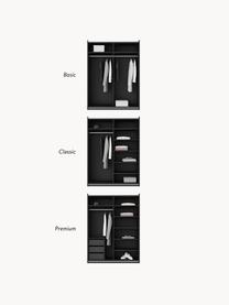 Modularer Schwebetürenschrank Simone, 150 cm Breite, mehrere Varianten, Korpus: Spanplatte, melaminbeschi, Walnussholz-Optik, Schwarz, Basic Interior, B 150 x H 200 cm