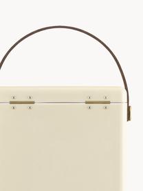 Handgefertigte Kühlbox Safari, Box: Kunststoff, Griff: Leder, Off White, B 28 x H 38 cm