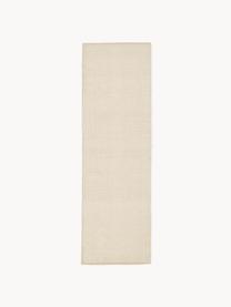 Tapis de couloir en laine tissé main Amaro, Blanc crème, beige, larg. 80 x long. 200 cm