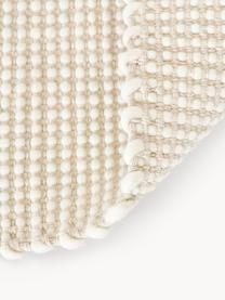 Ručne tkaný vlnený behúň Amaro, Krémovobiela, béžová, Š 80 x D 200 cm