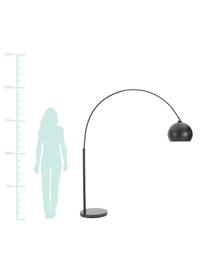 Lampa podłogowa z marmurową podstawą Toronto, Stelaż: metal malowany proszkowo, Czarny, S 190 x W 198 cm