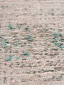 Tapis vintage chenille Medaillon, Vert, rose