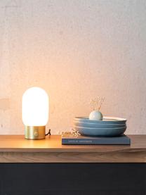 Kleine Dimmbare Tischlampe Urban mit USB-Anschluss, Lampenschirm: Opalglas, Lampenfuß: Metall, beschichtet, Weiß, Goldfarben, Ø 13 x H 25 cm