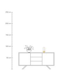 Klein dimbaar nachtlampje Urban met USB-aansluiting, Lampenkap: opaalglas, Lampvoet: gecoat metaal, Wit, goudkleurig, Ø 13 x H 25 cm