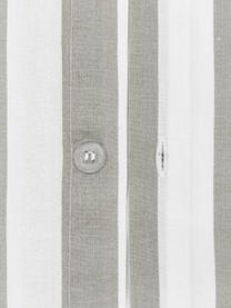 Pruhované povlečení z bavlněného perkálu s volánky Averni, Béžová, bílá, 155 x 220 cm + 1 polštář 80 x 80 cm