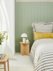 Pruhovaná bavlnená posteľná bielizeň z bavlneného perkálu Averni, Béžová, biela, 155 x 220 cm + 1 vankúš 80 x 80 cm