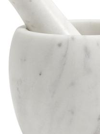 Set mortaio e pestello in marmo Mortar 2 pz, Marmo, Bianco marmorizzato, Ø 12 x Alt. 10 cm