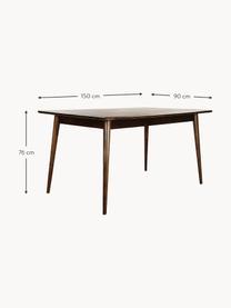 Mesa de comedor en madera de mango Oscar, tamaños diferentes, Madera de mango maciza pintada, Madera de mango pintado en marrón, An 180 x F 90 cm