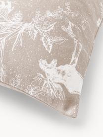 Funda de almohada de franela Animal Toile, Beige estampado, An 45 x L 110 cm
