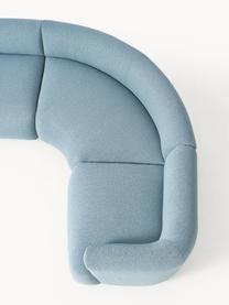 Modulares Bouclé-Ecksofa Sofia (4-Sitzer), Bezug: Bouclé (100 % Polyester) , Gestell: Fichtenholz, Spanplatte, , Füße: Kunststoff Dieses Produkt, Bouclé Blau, B 312 x T 235 cm