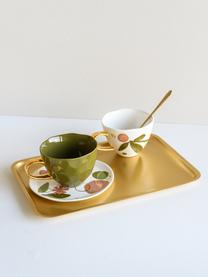 Ontbijtbord Expressive, New Bone China, Wit, roze, groen, goudkleurig, Ø 17 cm