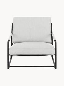 Fauteuil avec repose-pieds blanc Andy, 2 élém., Tissu gris clair, Lot de différentes tailles