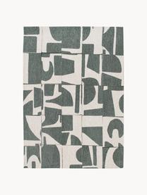 Teppich Papercut mit grafischem Muster, 100 % Polyester, Dunkelgrün, Cremeweiss, B 80 x L 150 cm (Grösse XS)