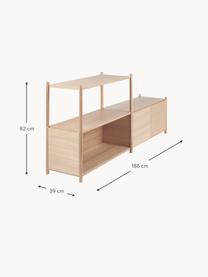 Regał z drewna dębowego Sceene, Stelaż: lite drewno dębowe, Drewno dębowe, S 186 x W 82 cm