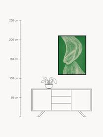 Gerahmter Digitaldruck Green Formation, handgefertigt, Rahmen: Mitteldichte Holzfaserpla, Grün, Weiss, B 73 x H 103 cm