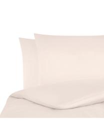Růžové povlečení z bavlněného saténu Comfort, Krémově bílá, 240 x 220 cm + 2 polštáře 80 x 80 cm