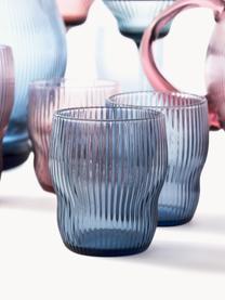 Ručne fúkané poháre na vodu Pum, 2 ks, Fúkané sklo, Svetlomodrá, Ø 8 x V 9 cm, 200 ml