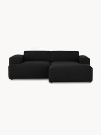 Ecksofa Melva (3-Sitzer), Bezug: 100% Polyester Der hochwe, Gestell: Massives Kiefernholz, Spa, Webstoff Schwarz, B 239 x T 143 cm, Eckteil links