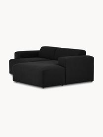 Ecksofa Melva (3-Sitzer), Bezug: 100% Polyester Der hochwe, Gestell: Massives Kiefernholz, Spa, Webstoff Schwarz, B 239 x T 143 cm, Eckteil links