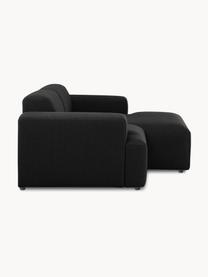 Ecksofa Melva (3-Sitzer), Bezug: 100% Polyester Der hochwe, Gestell: Massives Kiefernholz, Spa, Webstoff Schwarz, B 239 x T 143 cm, Eckteil links