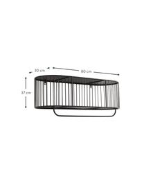 Wieszak ścienny z półką z metalu London, Żelazo malowane proszkowo, Czarny, S 80 x W 37 cm