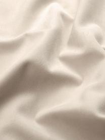 Glänzende Samt-Kissenhülle Palmsprings mit Stickerei, 100% Polyestersamt, Cremeweiß, Goldfarben, B 40 x L 40 cm