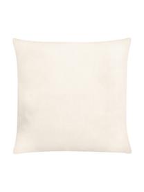 Housse de coussin 40x40 velours brillant Palmsprings, 100 % velours de polyester, Blanc crème, couleur dorée, larg. 40 x long. 40 cm