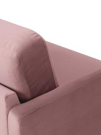 Fluwelen hoekbank Fluente, Bekleding: fluweel (hoogwaardig poly, Frame: massief grenenhout, FSC-g, Poten: gepoedercoat metaal, Fluweel oudroze, B 221 x D 200 cm, hoekdeel links