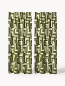 Rideau chenille opaque avec ruflette multiple Felice, 2 pièces, 55 % coton, 45 % chenille (polyester)

Le matériau est certifié STANDARD 100 OEKO-TEX®, 6457CIT, CITEVE, Tons vert olive, blanc, larg. 135 x long. 260 cm