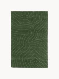 Tapis en laine tuftée main Aaron, Vert foncé, larg. 80 x long. 150 cm (taille XS)