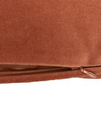 Housse de coussin velours rouille Dana, 100 % velours de coton, Rouille, larg. 50 x long. 50 cm