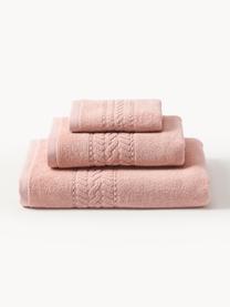 Lot de serviettes de bain Cordelia, 3 élém., Pêche, 3 éléments (1 serviette invité, 1 serviette de toilette et 1 drap de bain)