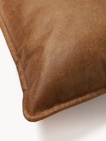 Sofa-Kissen Lennon aus recyceltem Leder, Hülle: 70 % Leder, 30 % Polyeste, Leder Braun, B 50 x L 80 cm